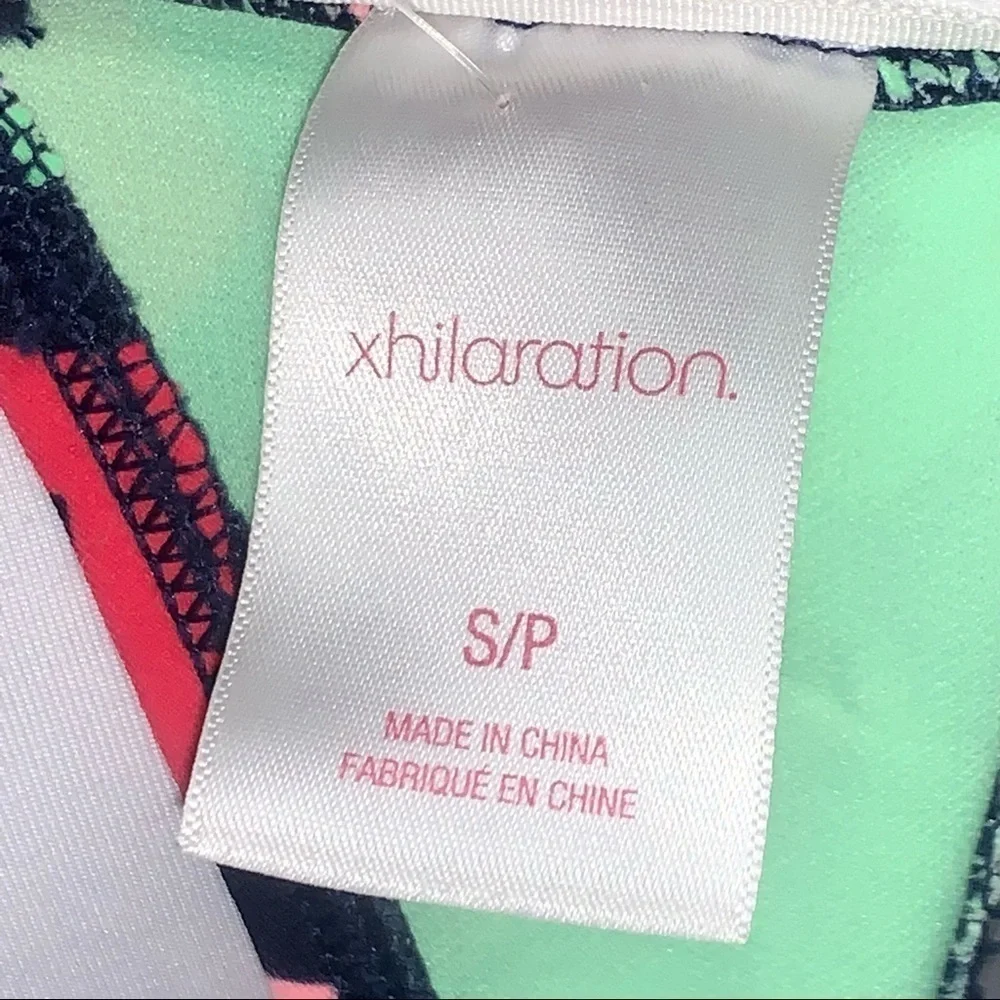 Xhilaration Size S Pink/Green/White Chevron Boho Halter Bikini Swim Top NWT NEW
